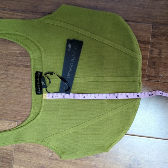 House of Harlow 1960 Luxe Essentials Olive Green Ribbed Crop Corset Top - Picture 7 of 8